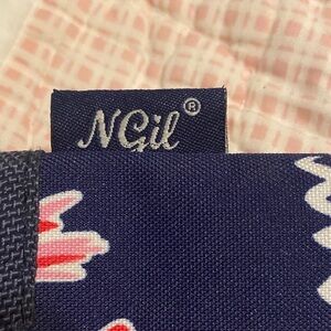 N. Gil Navy and Pink Patterned Bag